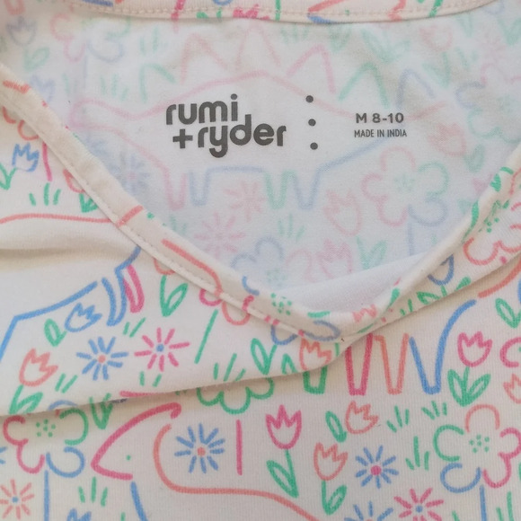 Rumi and Ryder girls dino sleeveless dress 8 - Picture 3 of 3